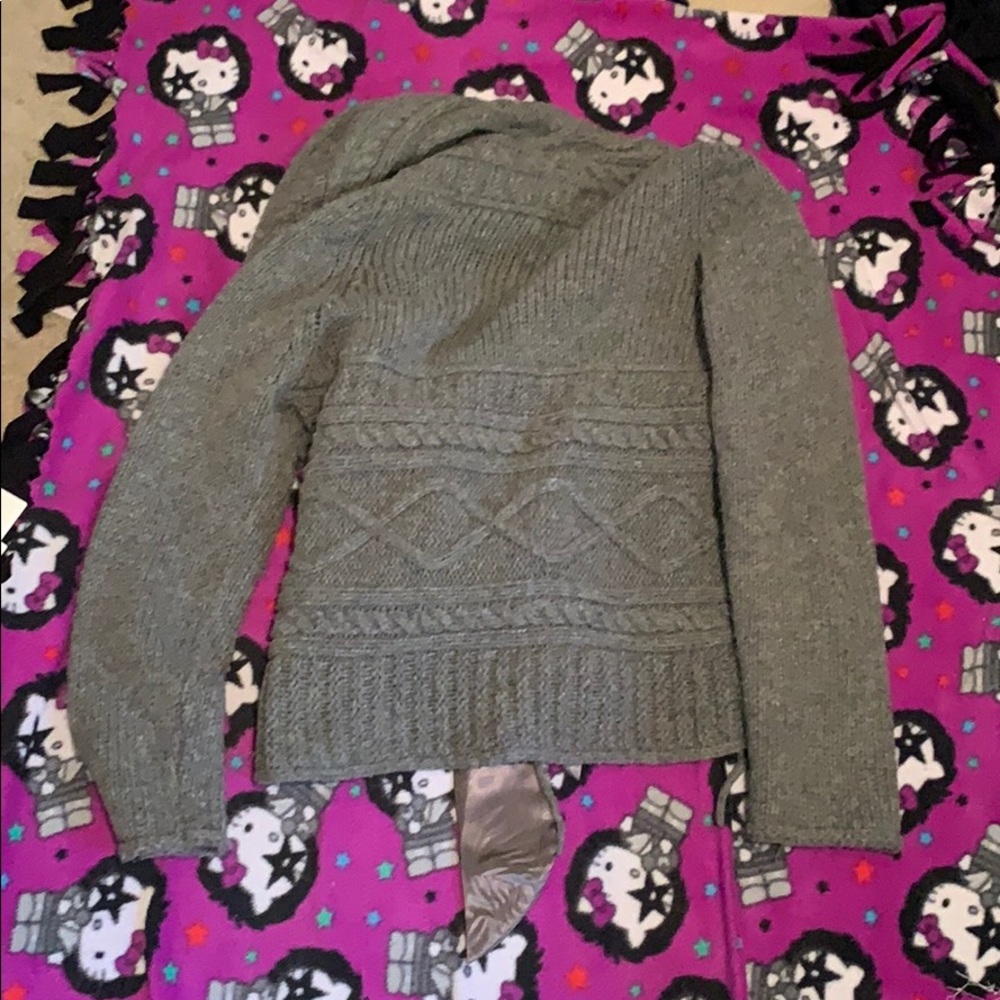 Apt. 9 Open Wrap Cowl Wrap Sweater With Silk Tie - image 3